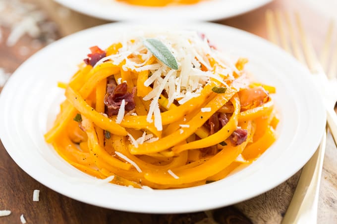 Easy Weeknight Butternut Noodles with Crispy Prosciutto